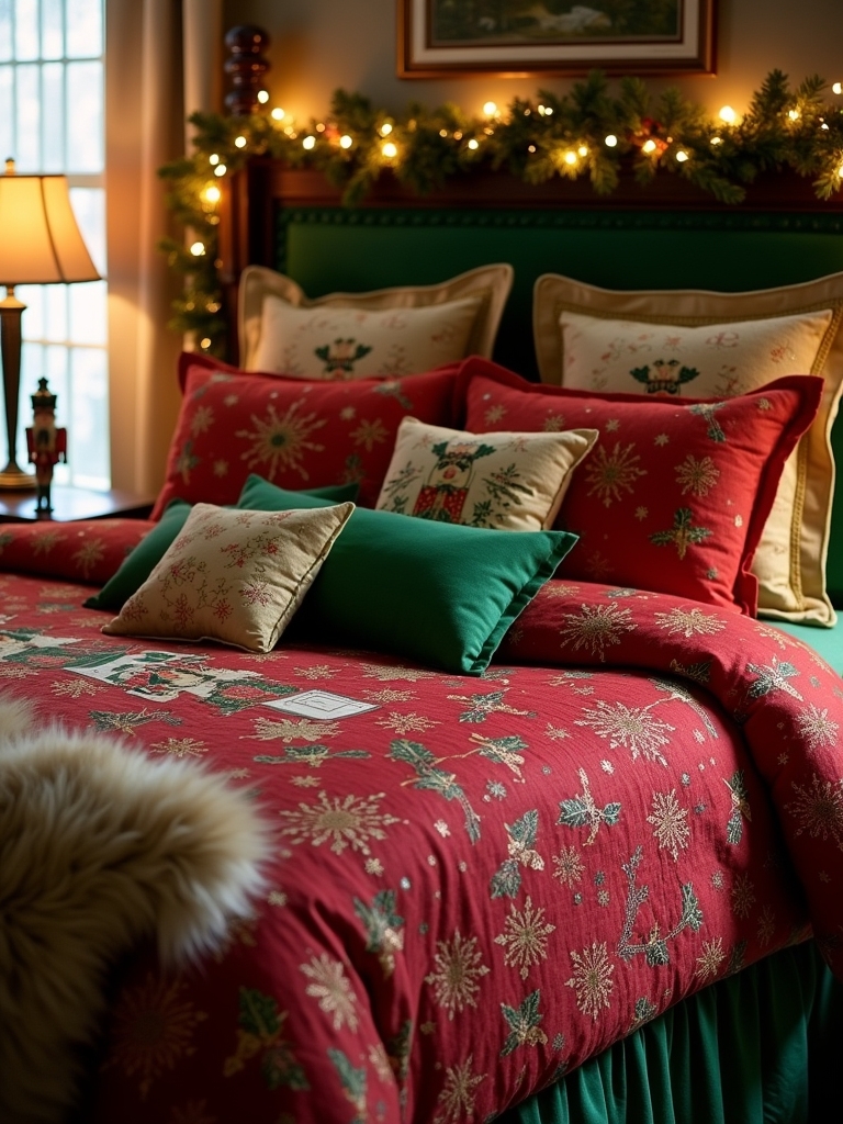 nutcracker themed holiday bedding