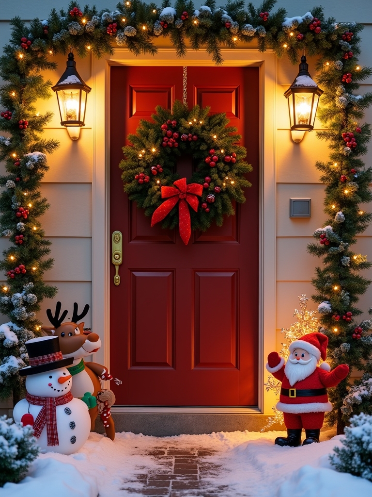 outdoor festive holiday decorations