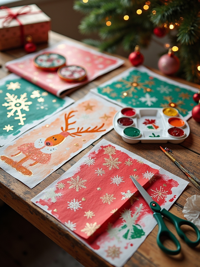 personalized hand painted gift wrap