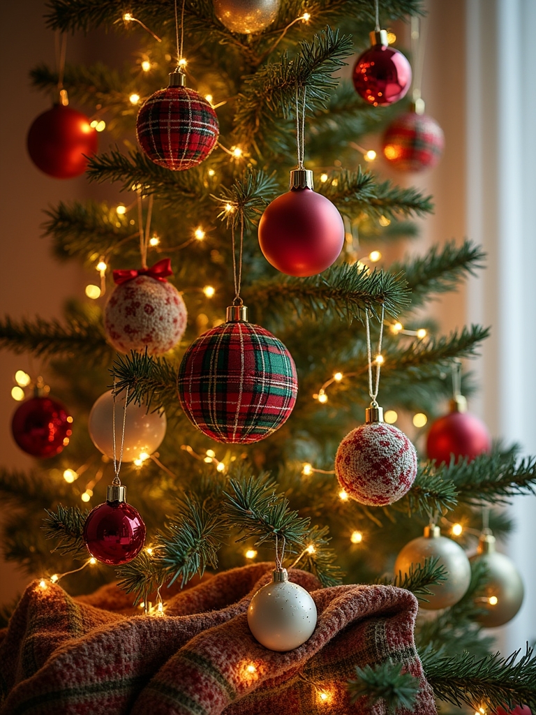 personalized handmade plaid baubles