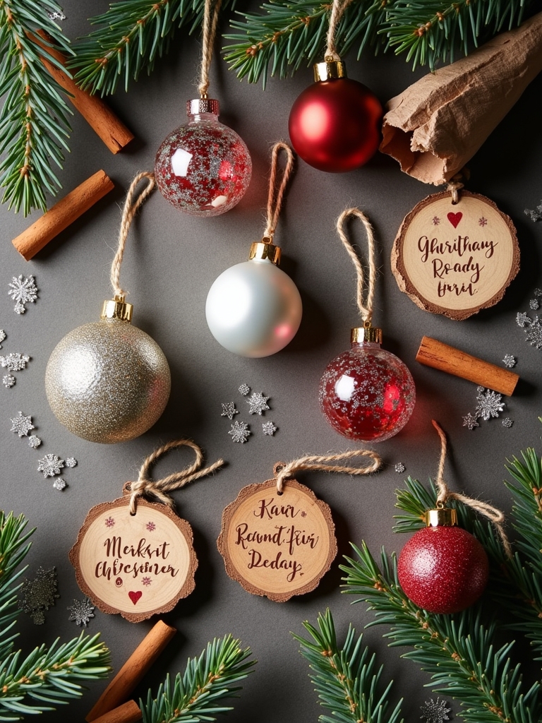 personalized holiday message ornaments