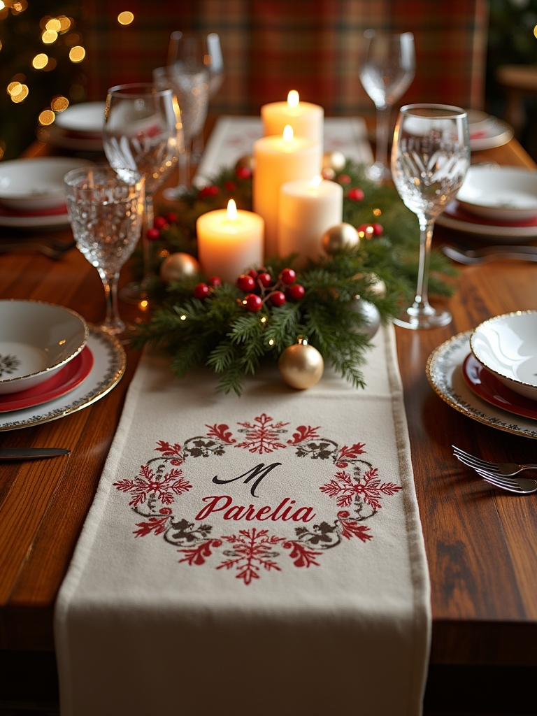 personalized holiday table decor
