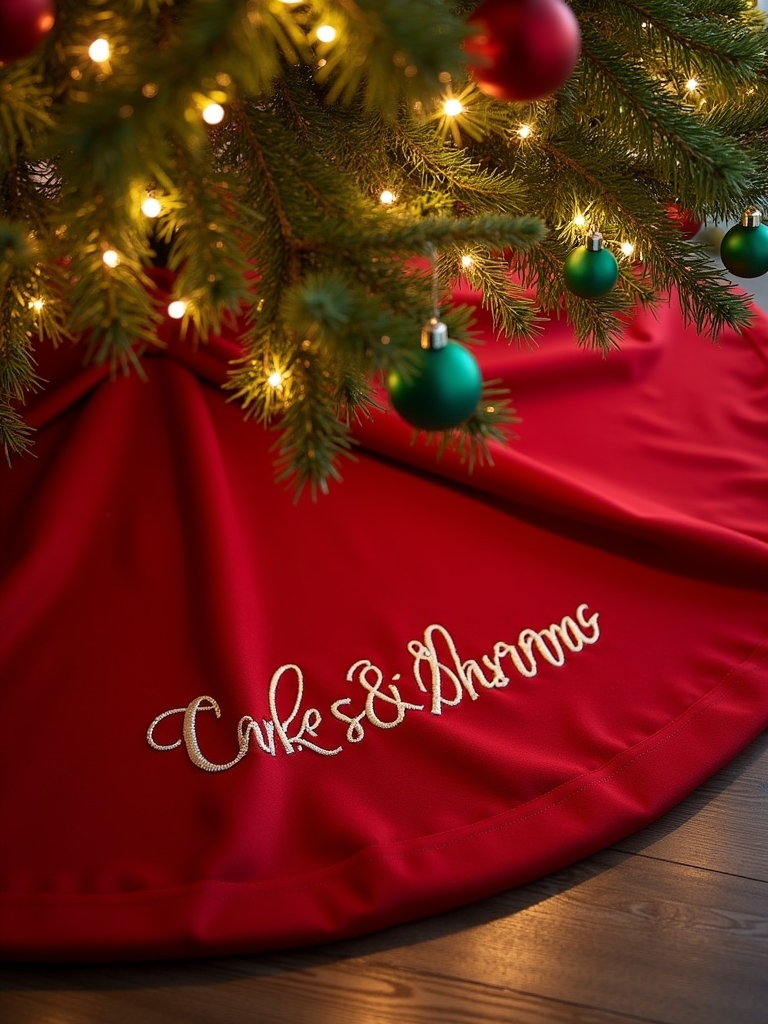 personalized holiday tree skirt