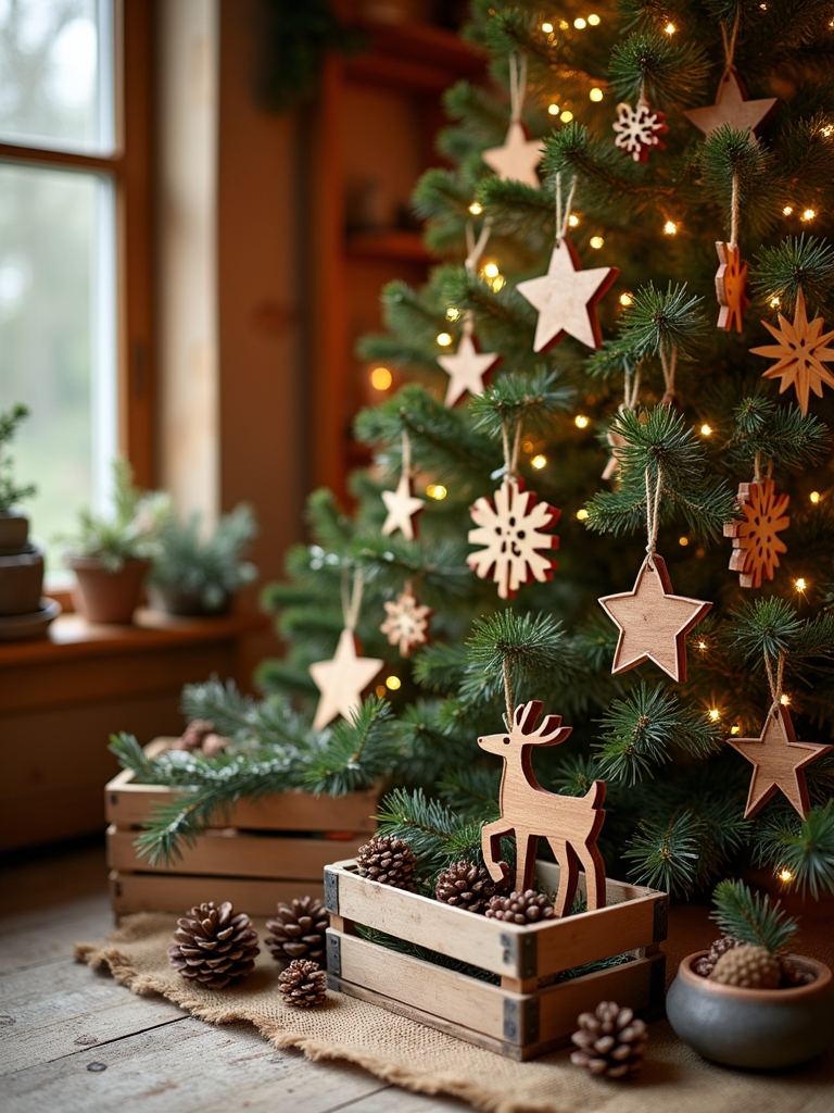 personalized rustic wooden ornaments