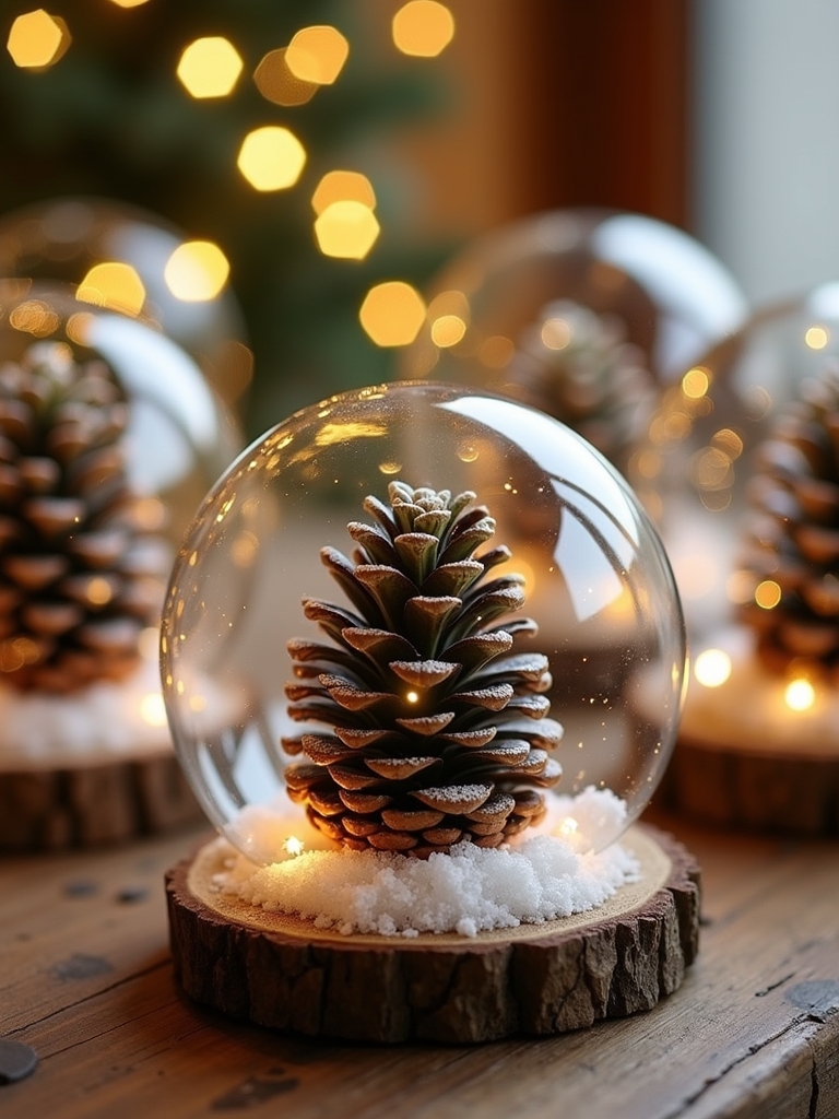 pine cone snow globe craft