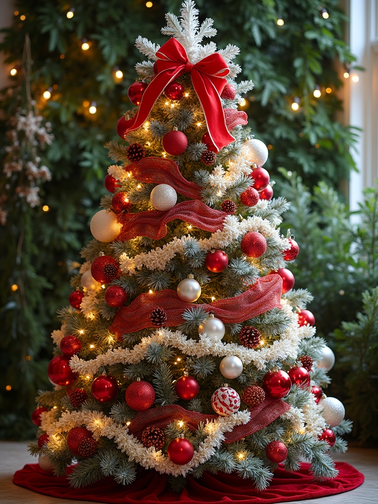 pinecone garlands and greenery