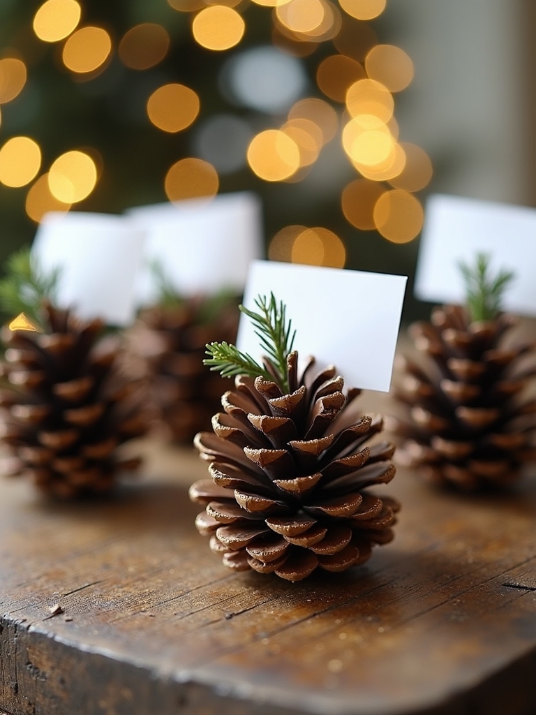 pinecone place card holders