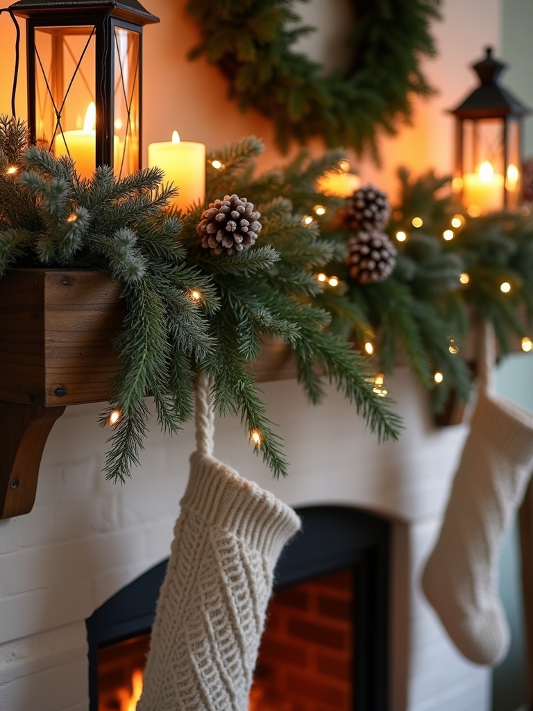 pinecones and cedar decor