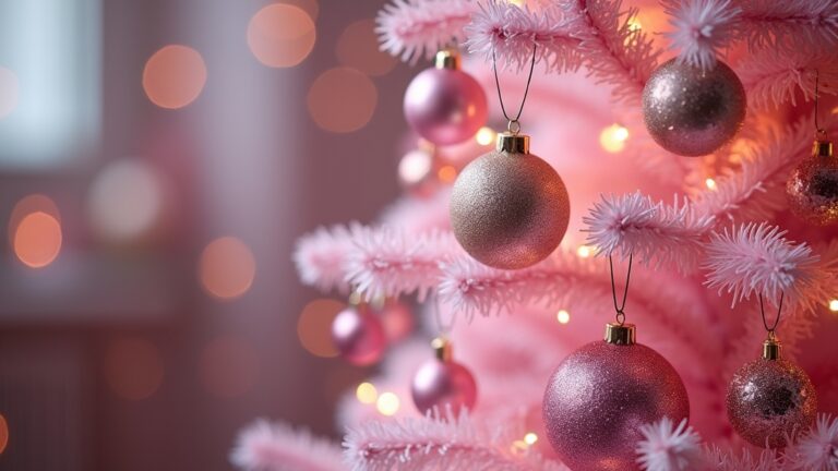 pink holiday tree ornaments