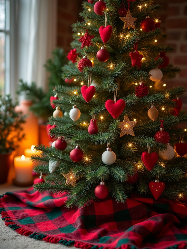 plaid and felt decorations