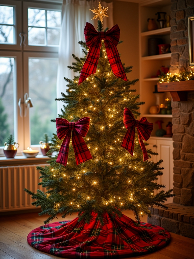 plaid bows for decorations
