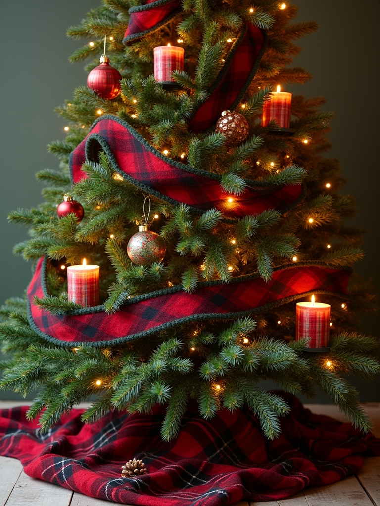 plaid candle holders decor