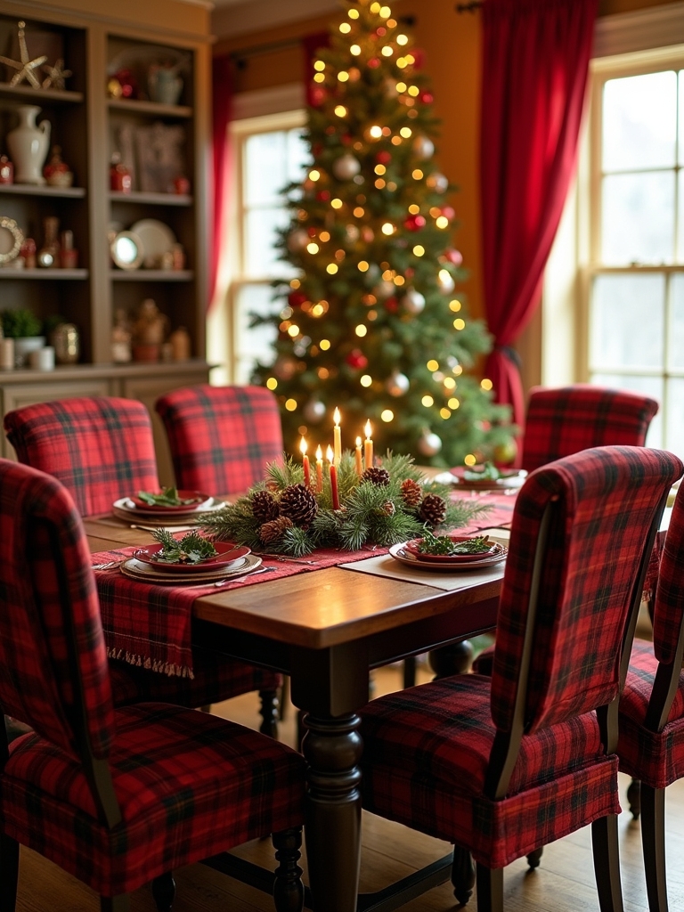 plaid chair covers transformation