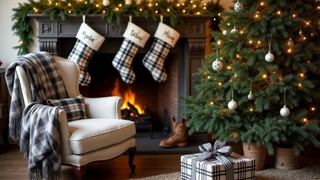 plaid christmas home decor
