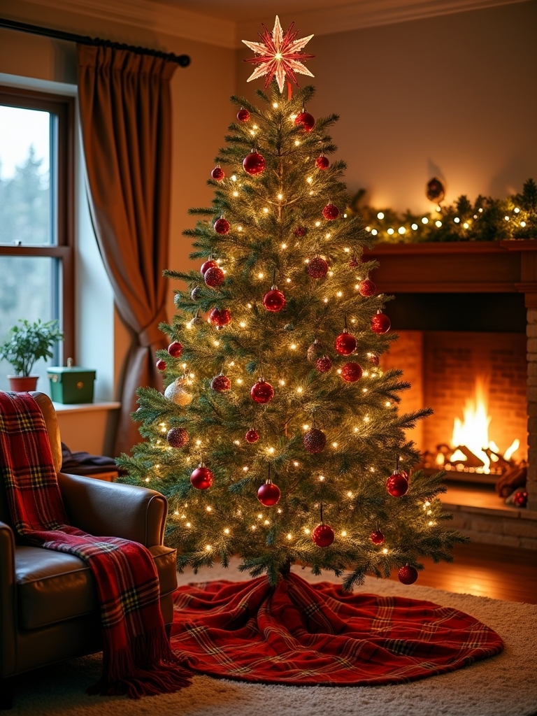 plaid christmas tree toppers