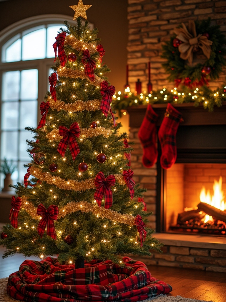 plaid elegance with gold