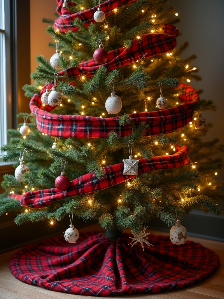 plaid fairy lights decoration