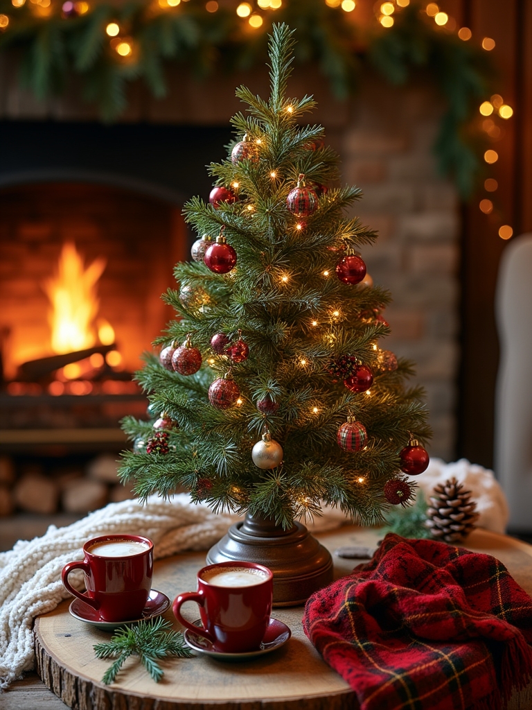 plaid holiday tabletop tree