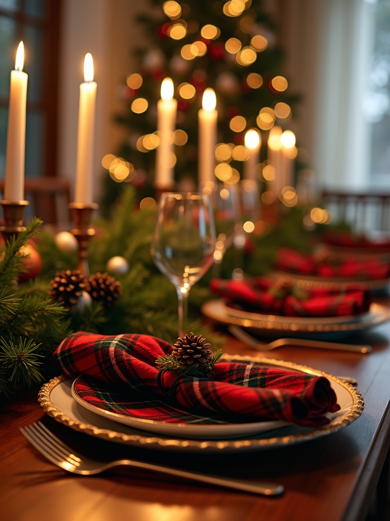 plaid napkins for holidays