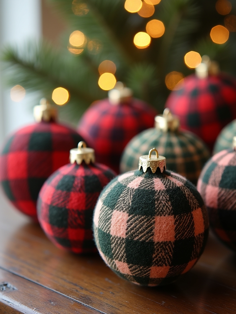 plaid ornament diy project