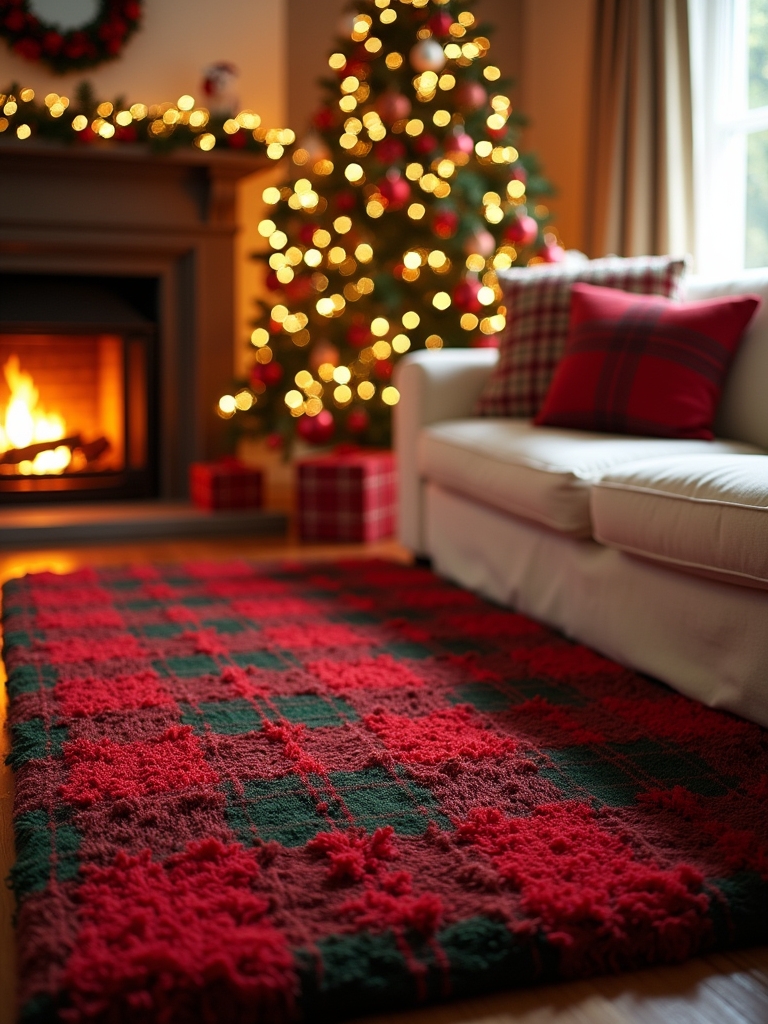 plaid rugs for holiday warmth