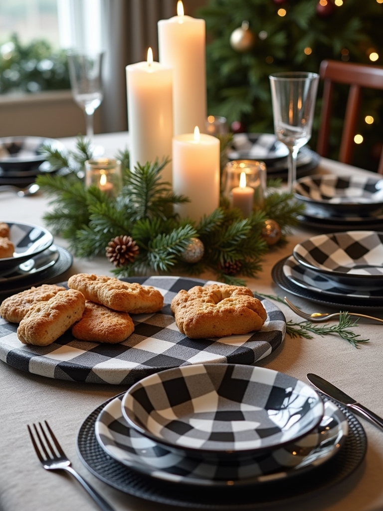 plaid serving ware elegance