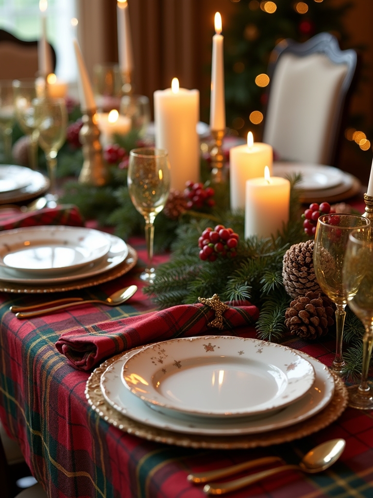 plaid table runner ideas