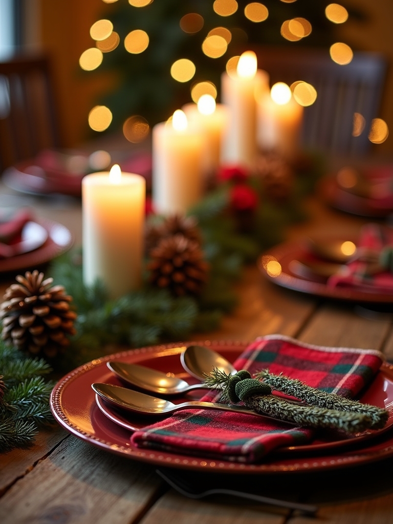 plaid utensils for holidays