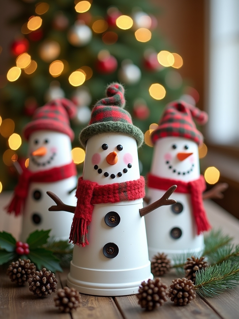 plastic cup snowman craft