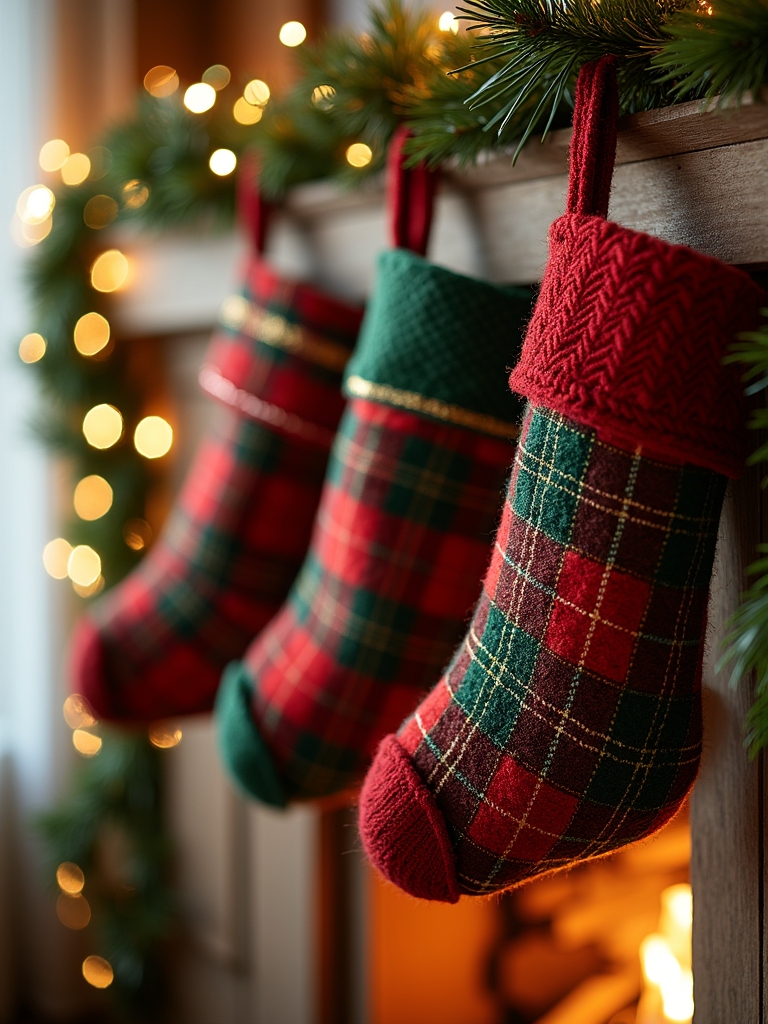 playful festive plaid stocking