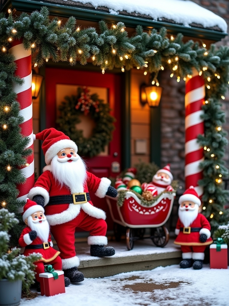 playful festive santa figures