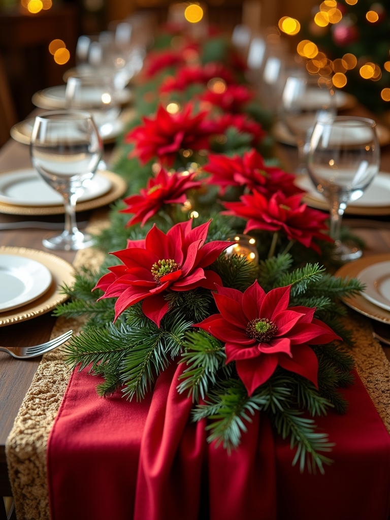poinsettia holiday table design