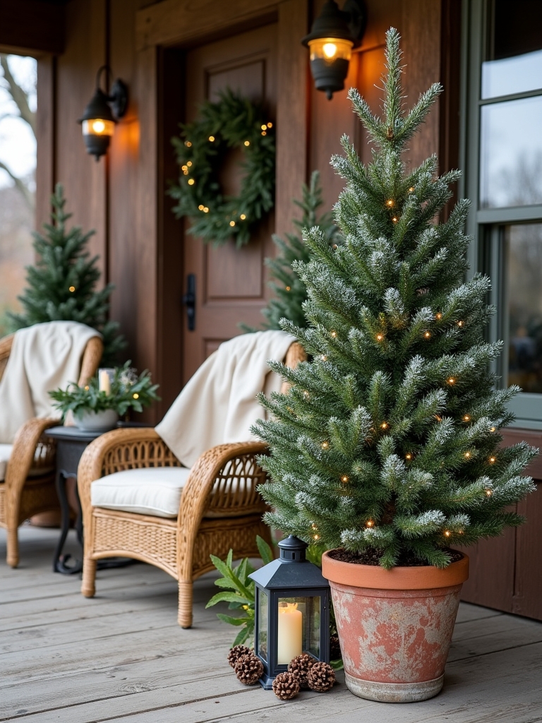 potted evergreen holiday charm