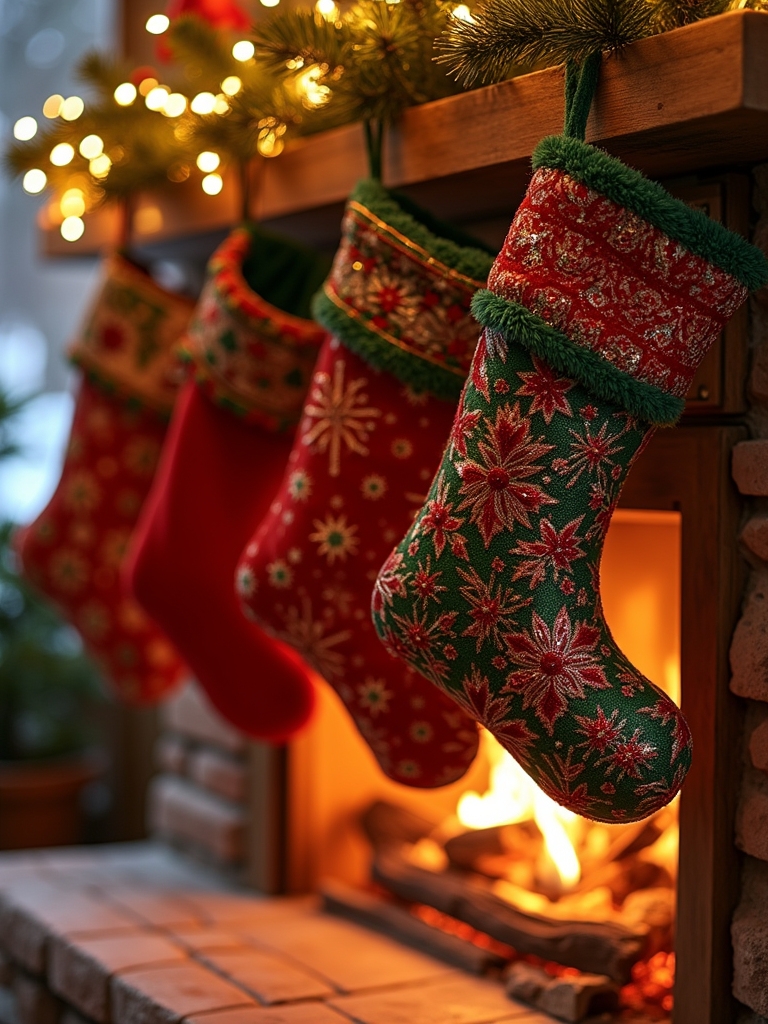 retro festive holiday stocking