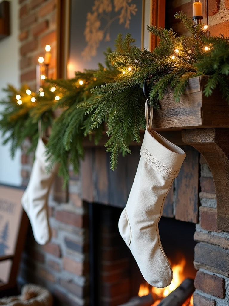 rustic beams and greenery