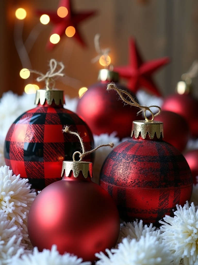 rustic buffalo plaid decorations