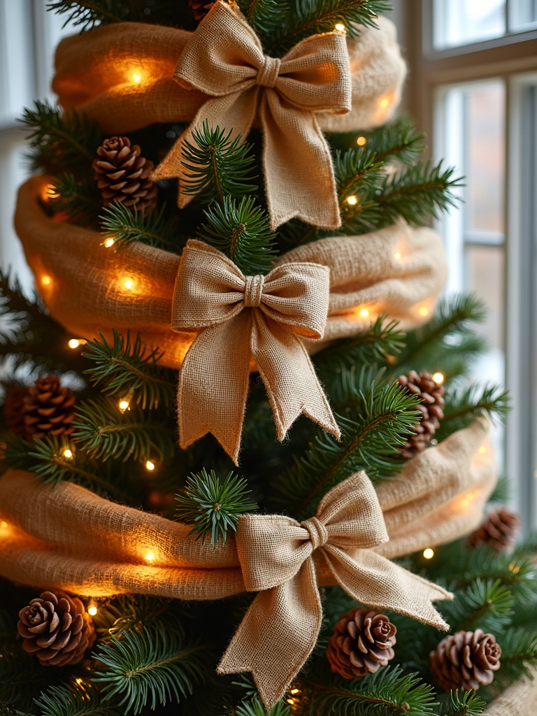 rustic burlap christmas accents