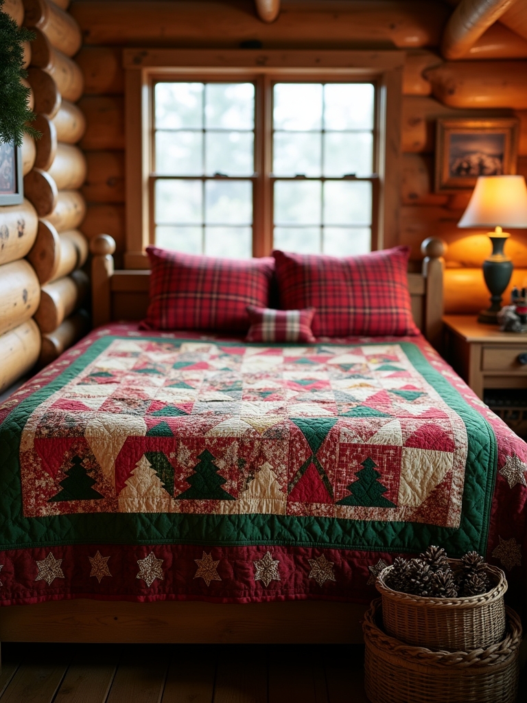 rustic cabin christmas quilt
