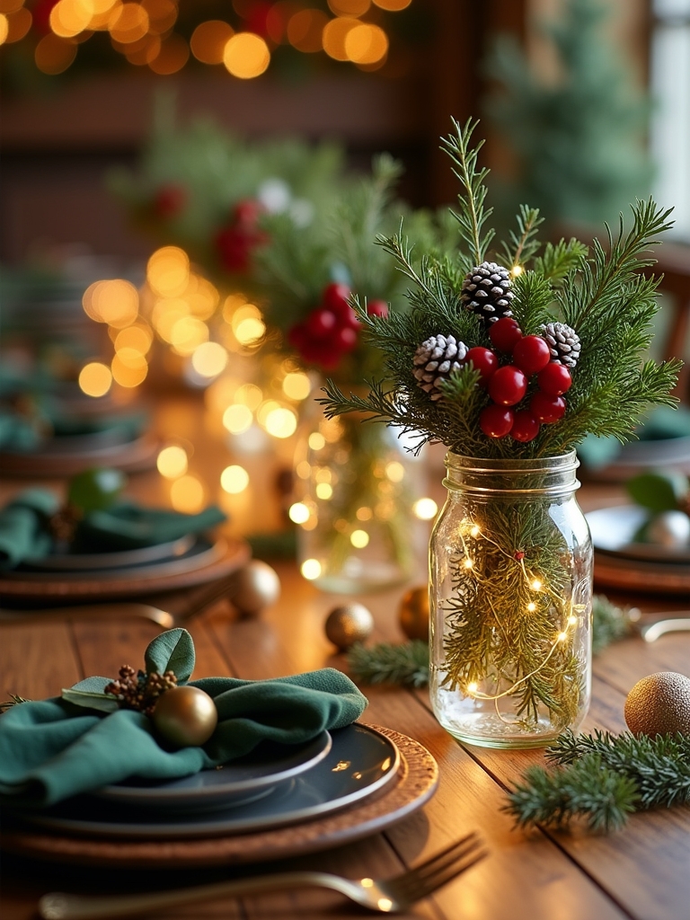 rustic holiday mason jar decorations