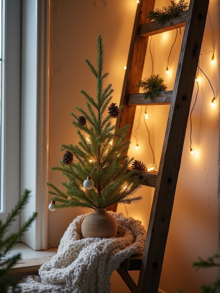 rustic ladder holiday decor