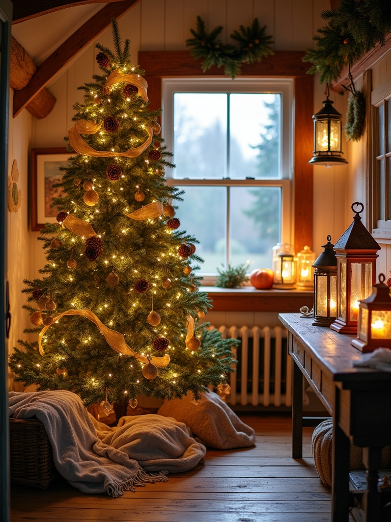 rustic lanterns enhance warmth