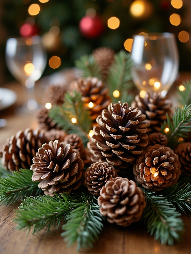 rustic pine cone centerpieces