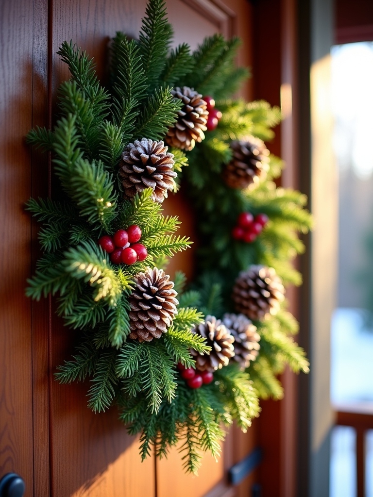 rustic pinecone and berries
