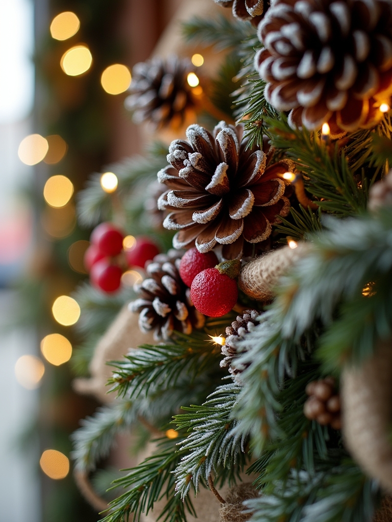 rustic pinecone berry decor