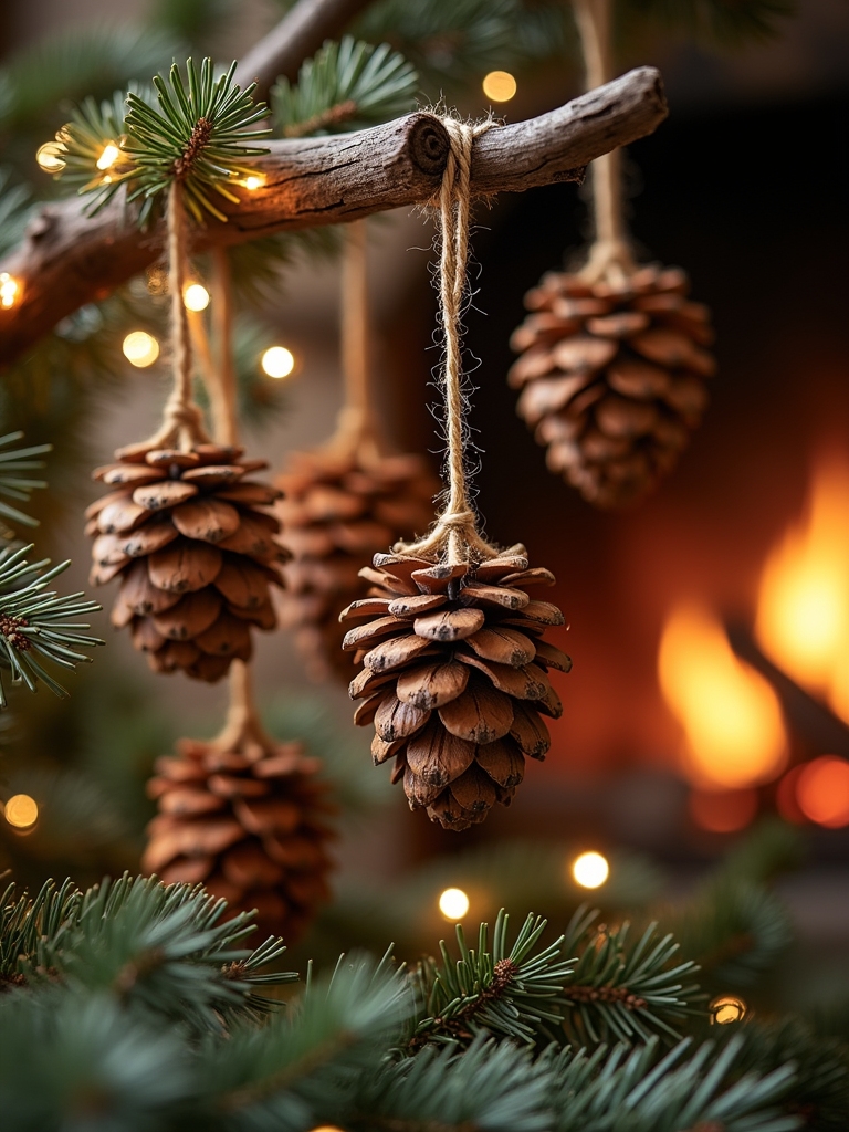 rustic pinecone ornament crafting