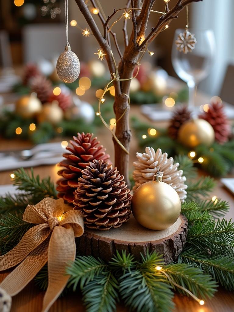 rustic pinecone table decor