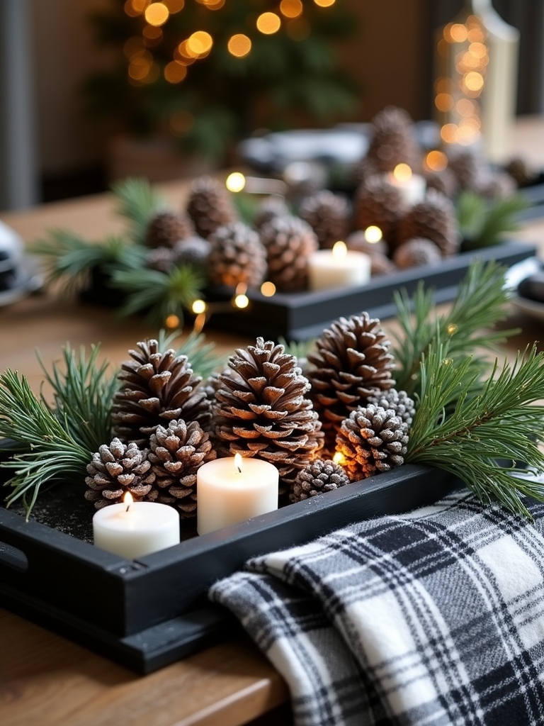 rustic plaid decorative trays