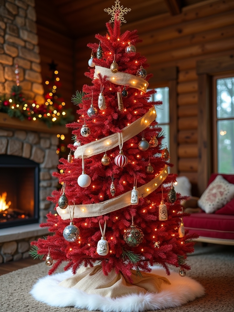 rustic red and white decorations