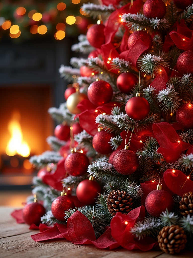 rustic red pinecone decor