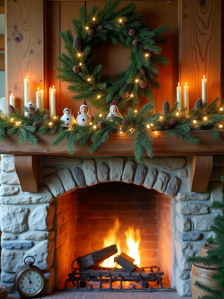 rustic wood and stone decor
